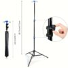 1pc Iron IV Pole Stand with 4 Hooks, 3-Legged Portable Collapsible Infusion Stand, Adjustable Height Drip Bag Holder for Hospitals, Clinics, Home Care, Wheelchair and Bedside Use - Image 2