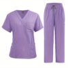 [:en]Ultra Quick-Dry V-Neck Scrub with Double-Layer Pockets for Doctors - ComfortMax, Ideal for Busy Shifts, Pink, Professional Medical Uniform, Scrubs for Adults[:ar]Ultra Quick-Dry V-Neck Scrub with Double-Layer Pockets for Doctors - ComfortMax, Ideal for Busy Shifts, Pink, Professional Medical Uniform, Scrubs for Adults[:] - Image 17