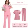 [:en]High-End Four-Way Stretch V-Neck Solid Color Short-Sleeve Straight-Leg Pants Set for Hospital Work, Nurse Uniforms, Scrubs, And Surgical Attire Suitable for All Seasons.[:ar]High-End Four-Way Stretch V-Neck Solid Color Short-Sleeve Straight-Leg Pants Set for Hospital Work, Nurse Uniforms, Scrubs, And Surgical Attire Suitable for All Seasons.[:] - Image 3