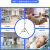 1pc Iron IV Pole Stand with 4 Hooks, 3-Legged Portable Collapsible Infusion Stand, Adjustable Height Drip Bag Holder for Hospitals, Clinics, Home Care, Wheelchair and Bedside Use - Image 6