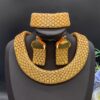 Classic Luxury Hollow Design Women's Jewelry Set: Minimalist and Elegant Necklace, Earrings, and Bracelet Combo in Middle Eastern Tribal Style, Perfect for Dubai Bridal Weddings, Banquets, Ramadan Celebrations, or Everyday Outfits as a Thoughtful Gift - Image 2