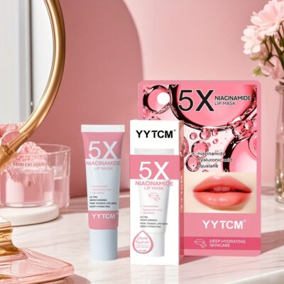 5X Niacinamide Lip Mask for Women - Deep Hydration &, 10g Tube, Intense Moisturizing Lip Balm with Pink Hydrating Formula for Dry Lips