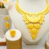 Luxury 24K Golden Plated Middle Eastern Jewelry Set for Women, Fashion Dubai African Style, Alloy Necklace, Earrings, and Bracelet, Daily and Party Wear, All Seasons Compatible - Image 8