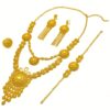 1 necklace + 1 bracelet + 1 pair of earrings + 1 ring Arabic-style long bridal jewelry set with multi-layer tassel design, perfect for daily wear or party accessories, ideal as a gift for engagement/wedding jewelry - Image 4