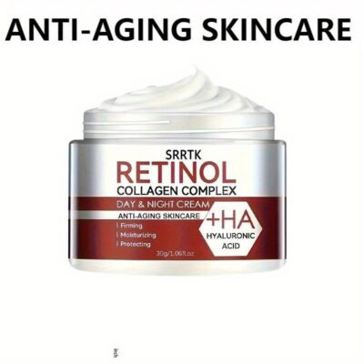 Retinol Collagen Night Cream - 30g/1.06oz, Moisturizing and Nourishing Cream with Hyaluronic Acid and Vitamin E, Suitable for Dry, Rough Light Beige, Firming and Tightening, Youthful Brightness