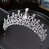 3pcs Crown Necklace Earring Set Rhinestone Bridal Jewelry Set Bridal Wedding Hair Accessories Jewelry Crown Tiara Gift - Image 4