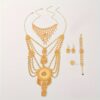Beautiful Copper Golden plated for Weddings or festivals or party with Necklace Earrings Bracelet and Ring Dubai Jewelry Set - Image 5