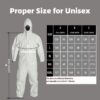 Disposable Breathable Microporous Protective Coveralls, 55gsm PPE Film Work Suit with Full-Body Protection, Loose Fit for Security and Industrial Use, Security Personnel Attire | Easyclean Design - Image 6