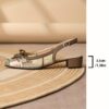 Women'S Elegant Breathable Mesh Floral Mary Jane Style Mid-Heel Sandals with Bow Detail - Comfortable Synthetic Cover, All-Season Versatile for Weddings and Parties, - Image 3