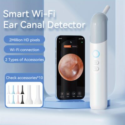 Smart Ear Nose Inspection Camera with Zoom Lens  Hair/Oral Exam Function - Rechargeable  Health Monitor for Humans & Pts, Ergonomic Design, Secure Operation, Pet Health Check n
