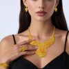 4pcs Hollow Design Dubai Luxury 24K Golden Plated Jewelry Set Bridal Wedding Necklace Earrings Bracelet Ring Ramadan Women Accessories Accessories - Image 6