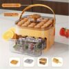 A portable tray that can make 25/50 cubes, equipped with an easy-press lid and dual-layer two-in-one cube storage tray. Suitable storing cubes in refrigerator pairing with coffee and cold - Image 4
