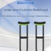 Aluminum Crutches for Adults and Youngsters - A Set of Light, Walking Assistive, Height-Adjustable Crutches with Padded Armpit Cushions, Handle Grips, & Rubber Tips - Maximum Load Capacity 226.8 KG - Image 9