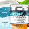 bsncpley 50ml Retinol Moisturizing Cream with Collagen, Hyaluronic Acid, Vitamin C+E - Day & Night Face Moisturizer for Women & Men, Soothes Dry Light Beige, Improves Elasticity, Hydrating Lotion for All Light Beige Types, Moisturizer for Face, Skincare R - Image 3