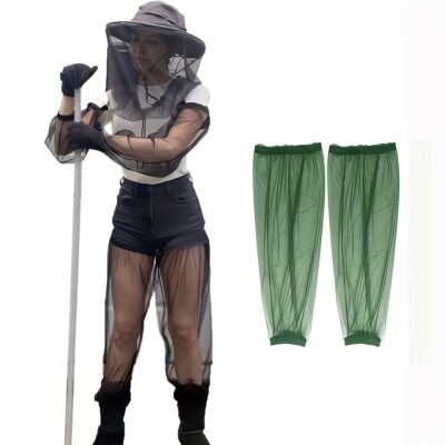 1 Pair of Colorful Polyester Mesh Leg Covers for Summer Outdoor Activities - Breathable, Mosquito & Fly Protection, Ideal for Fishing, Hiking, Camping & Beekeeping