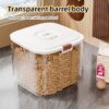 5/10/15kg Transparent Pet Food Storage Bucket with Elastic Lid - Moisture-Proof Square Container for Dog and Cat Food - Durable PP Material, Dog Food Storage - Image 3