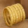4pcs of Middle Eastern Women's fashion bracelets and jewelry, luxurious ethnic style open bracelets for brides - Image 2