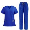 [:en]High-End Four-Way Stretch V-Neck Solid Color Short-Sleeve Straight-Leg Pants Set for Hospital Work, Nurse Uniforms, Scrubs, And Surgical Attire Suitable for All Seasons.[:ar]High-End Four-Way Stretch V-Neck Solid Color Short-Sleeve Straight-Leg Pants Set for Hospital Work, Nurse Uniforms, Scrubs, And Surgical Attire Suitable for All Seasons.[:] - Image 10