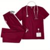 [:en]Ultra Quick-Dry V-Neck Scrub with Double-Layer Pockets for Doctors - ComfortMax, Ideal for Busy Shifts, Pink, Professional Medical Uniform, Scrubs for Adults[:ar]Ultra Quick-Dry V-Neck Scrub with Double-Layer Pockets for Doctors - ComfortMax, Ideal for Busy Shifts, Pink, Professional Medical Uniform, Scrubs for Adults[:] - Image 11