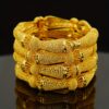 4pcs Bohemian Sexy Style 24K Golden Plated Hollow Leaf Bangle Set, Zinc Alloy, Perfect for Daily Wear & Gifting, Ideal for Thanksgiving, Birthday & Anniversary Presents for Mother and Wife Girlfriend - Image 7