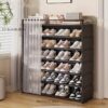 1 Set - Dustproof Foldable Shoe Display Rack with Non-Slip Base, Easy to Clean, Multi-Layer Storage Shelf for Shoes and Accessories - Image 10