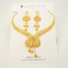 Luxurious 24K Golden Plated Butterfly Peach Necklace & Earrings Set - Elegant Geometric Lattice Design, Ideal for Weddings & Formal Events, Wedding Jewelry|Elegant Accessory|Detailed Craftsmanship, Butterfly Jewelry - Image 2