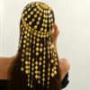 Elegant Golden Headpiece with Circular Pendants and Tassels - Luxurious Long Veil for Parties, Festivals, and Special Occasions - Perfect Gift for Valentine'S Day, Ramadan, or Spring Festival, Festival Headwear | Luxurious Headpiece | Intricate Design - Image 4