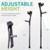 Folding crutch, reinforced forearm support, adult lightweight aluminum forearm crutch, walking folding cane, portable and adjustable, 4 sizes, optional anti-slip and anti-drop cover - YYG-G single/YYG-G double - Image 12