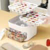 A portable tray that can make 25/50 cubes, equipped with an easy-press lid and dual-layer two-in-one cube storage tray. Suitable storing cubes in refrigerator pairing with coffee and cold - Image 2