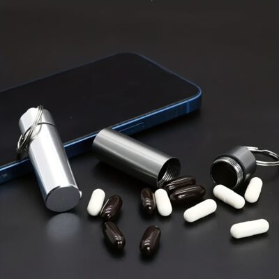 [:en]A Portable Waterproof Stainless Steel Medicine Bottle With Sealed Medicine Cylinder And Mini Pillbox - Safely Store Medication Anytime, Anywhere.[:ar]A Portable Waterproof Stainless Steel Medicine Bottle With Sealed Medicine Cylinder And Mini Pillbox - Safely Store Medication Anytime, Anywhere.[:]