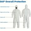 Disposable Breathable Microporous Protective Coveralls, 55gsm PPE Film Work Suit with Full-Body Protection, Loose Fit for Security and Industrial Use, Security Personnel Attire | Easyclean Design - Image 4