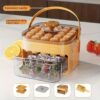 A portable tray that can make 25/50 cubes, equipped with an easy-press lid and dual-layer two-in-one cube storage tray. Suitable storing cubes in refrigerator pairing with coffee and cold - Image 9