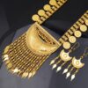 Vintage Tribal Style Earring Necklace Jewelry Set, Includes Coin Pendant and Tassel Earrings, Alloy Made, No Synthetic Gemstone, Suitable for Weddings and Banquets, All-Season Ramadan Edition - Image 3