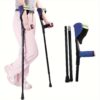 Folding crutch, reinforced forearm support, adult lightweight aluminum forearm crutch, walking folding cane, portable and adjustable, 4 sizes, optional anti-slip and anti-drop cover - YYG-G single/YYG-G double - Image 2
