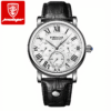 POEDAGAR waterproof and shockproof calendar leather quartz watch fashion students Korean version of young Swiss men's wristwatches wholesale. - Image 5