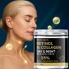 YUITIKUE 100g Retinol & Collagen Day & Night Neck & Facial - 15% Moisturizer with Hyaluronic Acid & Almond Oil, Hypoallergenic, Firming & Brightening for All Light Beige Types, Easy Absorption, Moisturizer for Face, Premium Packaging, Elegant Jar Design, - Image 6