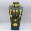 Middle East Dubai Luxury Set: Bridal Flower Necklace, Bracelet, Earrings & Ring Party Wedding Versatile Set for Women - Image 2