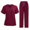 [:en]Ultra Quick-Dry V-Neck Scrub with Double-Layer Pockets for Doctors - ComfortMax, Ideal for Busy Shifts, Pink, Professional Medical Uniform, Scrubs for Adults[:ar]Ultra Quick-Dry V-Neck Scrub with Double-Layer Pockets for Doctors - ComfortMax, Ideal for Busy Shifts, Pink, Professional Medical Uniform, Scrubs for Adults[:] - Image 18