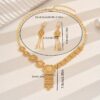 3pcs Vintage Luxury 18K Golden Plated Bridal Jewelry Set, Exaggerated Floral Hollow-Out & Teardrop Design, Alloy Wedding Banquet Accessories for Ramadan Celebration - Image 5