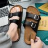 Women's Unisex Comfortable Adjustable Strap Buckle Slip-On Slide Sandals with Insole - Image 3