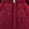 Winter Chic Plush Lined Parka Coat - Snow Suits for Girls with Elegant Beads Details, Padded, Warm, Casual, Hooded, and Soft Faux Fur Trim for Fall and Winter Seasons - Image 5