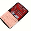 Complete Suture Practice Kit for Suture Training, Including Large Silicone Suture Pad with pre-Cut Wounds and Suture Tool kit (11pcs) Including Case - Image 6