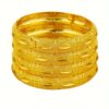 4pcs Luxury 24K Golden Plated Bangle Set, Arabian Style Copper Bangles, Open Cuff Design, Fashion Jewelry for Women, with for Weddings, Parties, and Gift-Giving Occasions, Fits All Seasons - Image 5