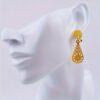 Middle East Dubai Hollow Floral Necklace Ring Bracelet Earrings Jewelry Set Wedding African Indian Ethiopian Bride Luxury Party Gathering Gift - Image 5