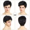 Men's Short Black Synthetic Wig - Layered, Heat Resistant, Daily Use - Suitable for All Occasions - Image 2