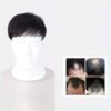 Men's Short Straight Clip-In Hairpiece with Bangs - Natural Black, High-Temperature Synthetic Fiber, Invisible Clip-On Style for All Skin Tones - Image 7