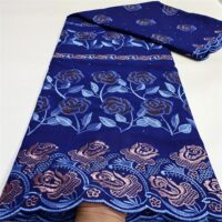 4.57meter Wholesale African Lace Fabric 2025 High Quality Swiss Voile Lace Fabric Nigerian Dry Lace Fabrics With Stones Wedding Sew Material - 4.57 Meter, TM3964-8