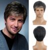 Men'S Fashion Curly Wave Wig, 25.4 cm Mixed Grey Synthetic Fiber with Side Bangs, High Temperature Fiber, Rose Net Cap, 130% Density, Suitable for Daily Wear, Festivals, Halloween Costumes, and Parties - Image 5