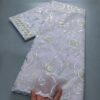 4.57 meter/African Lace Fabric, Swiss Tulle Floral Embroidery Lace Fabric with Rhinestones And Sequins, Suitable for Weddings/ Daily/ Parties - Image 4