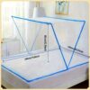 Portable Folding Mosquito Net with Built-in Stand - No Assembly Needed, Lightweight & Compact Travel Bed Canopy, Fine Mesh Insect Proof Tent for Camping, Dorm, Home - Easy Setup, Sturdy Frame, Summer Essential (Blue) - Ideal for Travel, Indoor/Outdoor Use - Image 6